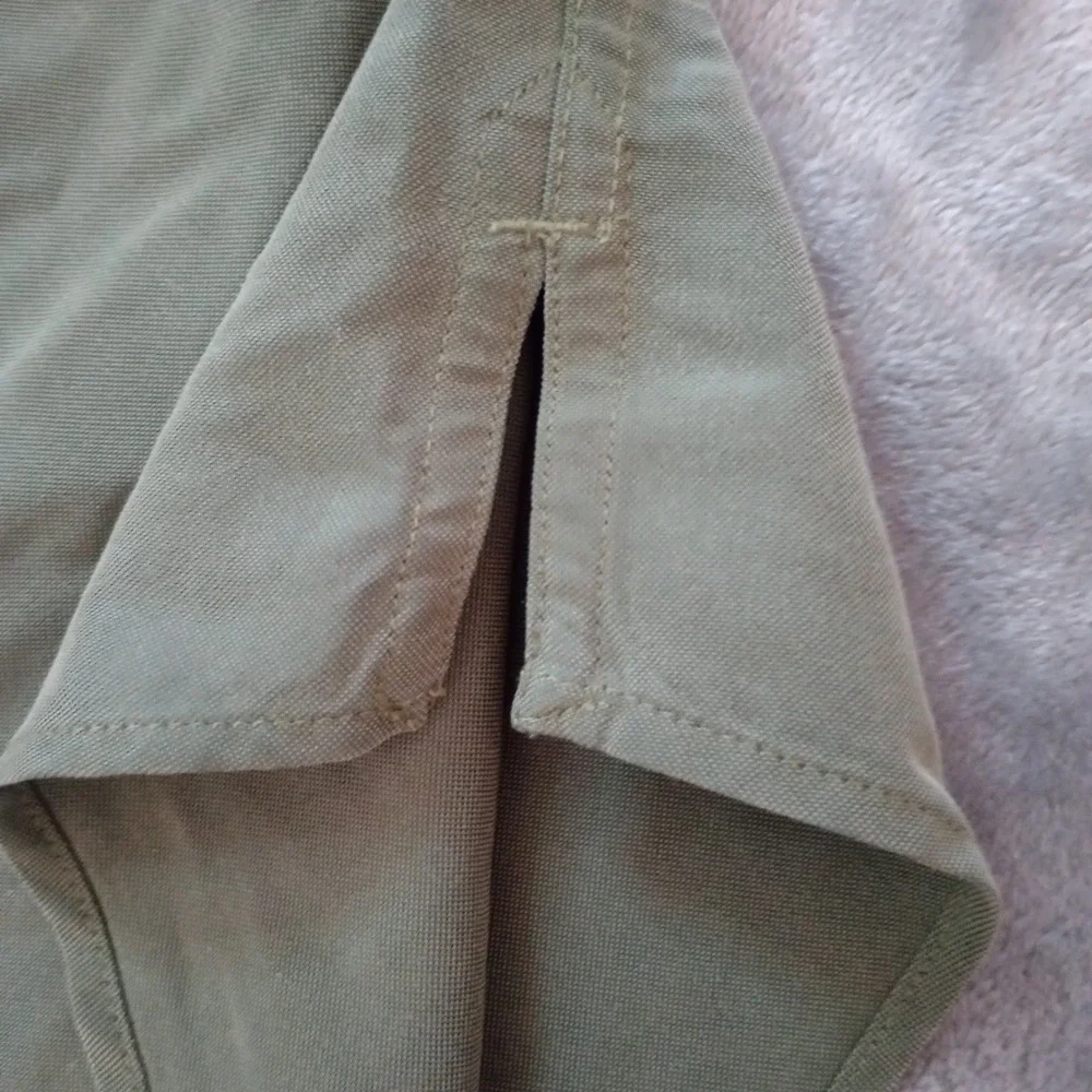 The North Face Shirt‎ Mens XXL Green Long Sleeve Button Down Zip Pocket A412